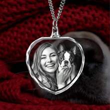 [Hình ảnh tùy chỉnh] Vòng cổ thủy tinh pha lê hình trái tim có hình ảnh tùy chỉnh, Vòng cổ hình ảnh cá nhân được khắc bằng laser cho nam/nữ, Quà tặng cá nhân cho sinh nhật vợ - Màu ảnh - Xem 11
