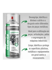 Kit 3LT Desengripante Anticorrosivo Spray Lubrificante Etaniz 300ml