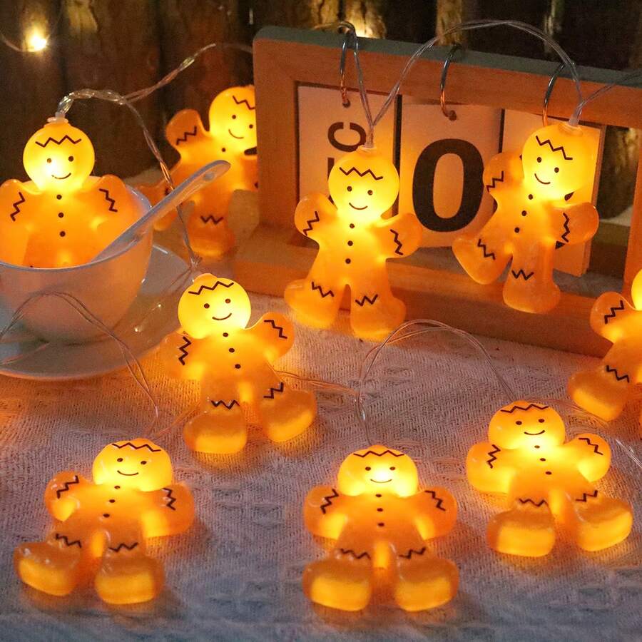 1 dây đèn LED hình người bánh gừng hình sóng Giáng sinh, lý tưởng cho sân, phòng ngủ, trang trí không khí ngày lễ, trang trí cây thông Noel, trang trí phòng trang trí Giáng sinh đèn Giáng sinh trang trí phòng ngủ trang trí nhà trang trí tiệc trang trí ngày lễ lễ hội quà tặng giáng sinh lễ tạ ơn trang trí cây thông Noel đồ trang trí