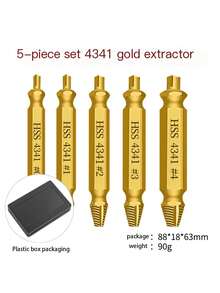 4 件套快速取出螺丝取出器钻头工具套装破损损坏螺栓拆卸器导向套装破损易取出紧固件套件 - 彩色 - 查看 18
