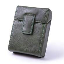 1 boîte en PU unicolore 20 pièces/paquet. Étui à cigarettes épais avec briquet intégré 2-en-1 portable pour hommes Y2k. Accessoires pour fumeurs