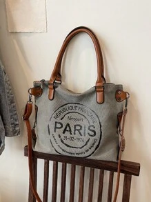 Large Capacity Casual Versatile Tote Bag, Fashionable Crossbody Bag For Students, Office, Outdoor Commute