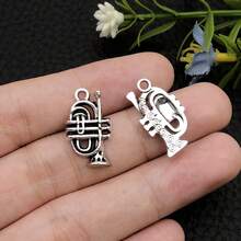 10/15pcs Mixed Styles Musical Instrument Charms  Music Sign Microphone Guitar Charms Artist Charms For Jewelry Making Bulk - One Size Fits All - View 15