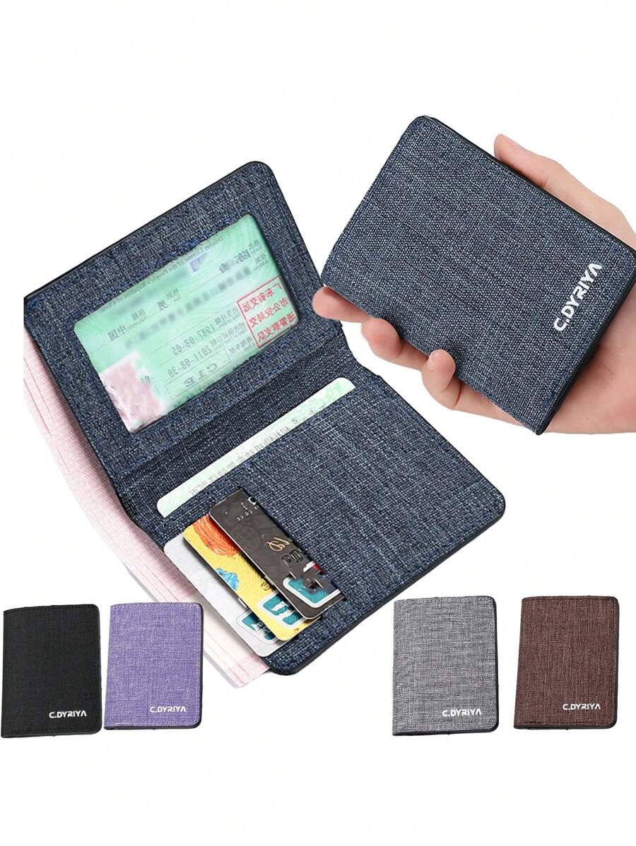 Cute Slim Malist Front Pocket Wallet PU Leather Card Cases Sleeve Cards Folded Note Storage Organizer Case With Window Women Thin Travel Accessories Photo Black Pink Card Holder Wallet Business Card Holder Credit Card Holder Id Card Holder For Men Mini Wallet Card Wallet - Multicolor - View 1