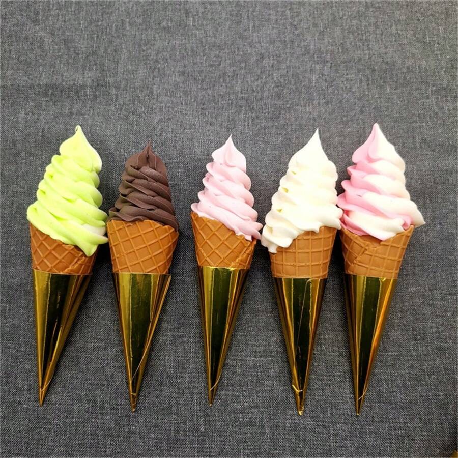 Modelo de helado de plástico, modelo de helado, modelo de comida falsa, decoraciones para accesorios de fotografía, decoraciones de la tienda - Multicolor - Ver 1