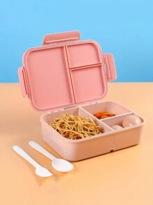 1 件便携式翻盖午餐盒，1200 毫升大容量塑料午餐盒，密封容器，适用于旅行食品，非常适合露营、野餐和办公室用餐 - 多色 - 查看 2