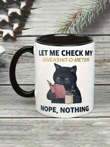 1 件 11 盎司/325 毫升可爱黑猫咖啡杯，陶瓷咖啡杯，让我检查我的水杯，夏季和冬季饮水器具，隔热，可重复使用，圣诞节，生日礼物，节日礼物，适合热饮或冷饮，非常适合果汁、牛奶、咖啡，适合送给他的礼物，有趣的杯子，感恩节，仅可手洗，所有季节和场合返校 - 彩色 - 查看 14