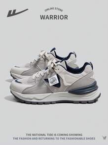 WARRIOR 时尚新款网眼透气女士运动鞋，软底系带运动鞋，舒适防滑户外耐用鞋 - 灰色 - 查看 2