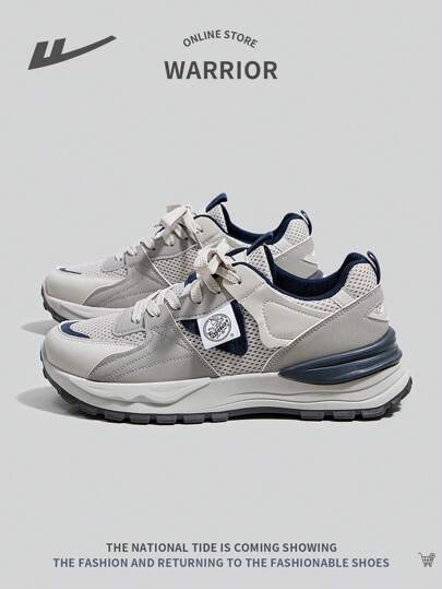 WARRIOR 时尚新款网眼透气女士运动鞋，软底系带运动鞋，舒适防滑户外耐用鞋