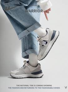 WARRIOR 时尚新款网眼透气女士运动鞋，软底系带运动鞋，舒适防滑户外耐用鞋 - 灰色 - 查看 11