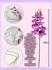 Kit 3 Pieza Orquídea Flores Artificial De Tacto Real, Flores Falsas De Plástico PaDecoración Del Hogar, Oficina, Boda, Centro De Mesa De Mesa De Florerora - Multicolor - Ver 3