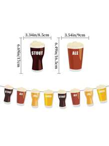 Decoraciones de Oktoberfest, banderas colgantes de cerveza, jarras de cerveza, banderines, decoraciones para fiestas, Navidad - Multicolor - Ver 5