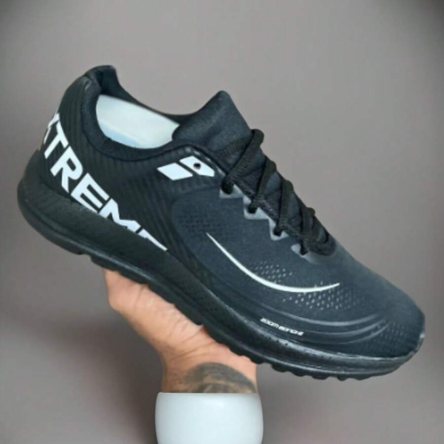 WOMEN'S AND MEN'S SPORTS SHOES RUNNING WALKING ACADAMIA LIGHTWEIGHT SOFT AND COMFORTABLE RESISTANT AND BREATHABLE - 黑與白 - 查看 1