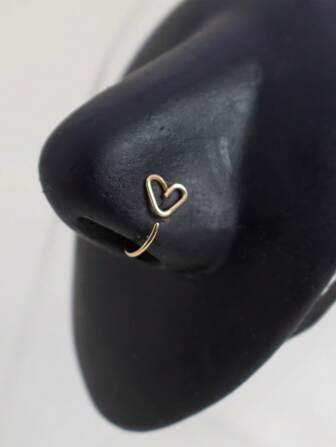 1pc/2pcs Stainless Steel Nose Stud Heart Shaped Earring Lip Ring Nose Ring Piercing Summer Jewelry