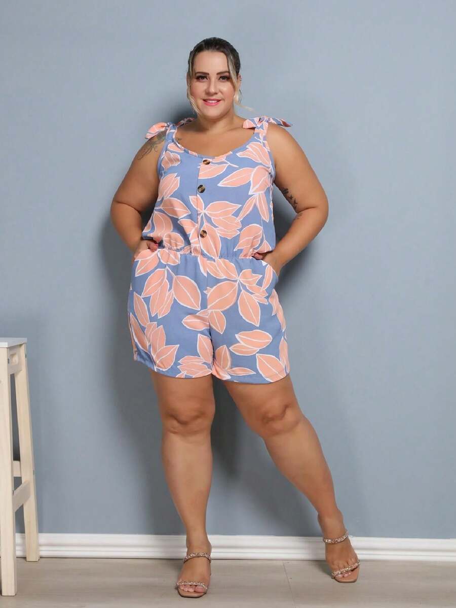 Plus Size Jumpsuits - Màu Hồng  San hô - Xem 1
