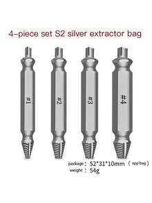 4 件套快速取出螺丝取出器钻头工具套装破损损坏螺栓拆卸器导向套装破损易取出紧固件套件 - 彩色 - 查看 19
