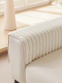 1pc Thick Plush Sofa Seat Cushion Covers, Non-Slip Dust Proof Sofa Slipcovers, Machine Washable, Pets Friendly, Suitable For Bedroom, Office, Living Room Couch, L-Shape, 1-4 Seater - White - View 8