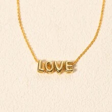 1 Vòng cổ mặt dây chuyền chữ bong bóng được cá nhân hóa, chọn sự kết hợp chữ cái của riêng bạn, một món quà trang sức đặc biệt cho bạn bè, cặp đôi và các thành viên trong gia đình - Vàng - Xem 7