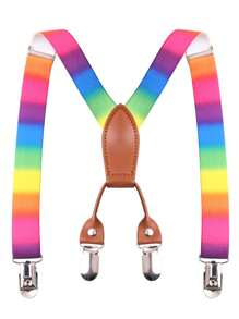 Conjunto de tirantes con moño para niños, traje formal estudiantil, tirantes tipo Y ajustables, broches de metal de alta calidad, para fiestas de cumpleaños y bodas, unisex - Multicolor - Ver 1