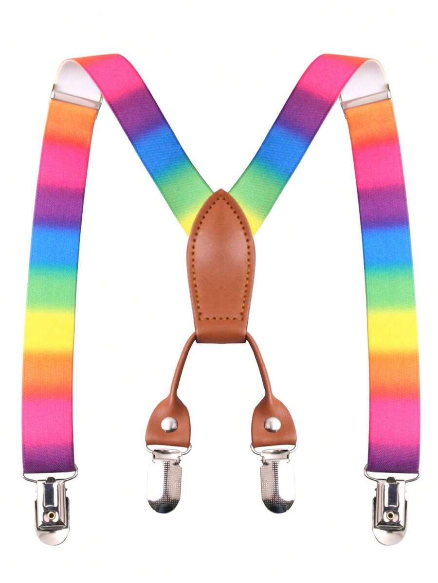 Conjunto de tirantes con moño para niños, traje formal estudiantil, tirantes tipo Y ajustables, broches de metal de alta calidad, para fiestas de cumpleaños y bodas, unisex - Multicolor - Ver 1