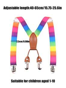 Conjunto de tirantes con moño para niños, traje formal estudiantil, tirantes tipo Y ajustables, broches de metal de alta calidad, para fiestas de cumpleaños y bodas, unisex - Multicolor - Ver 7