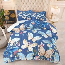 Butterfly Comforter Set Twin/Full/Queen For Girls, Pink Butterfly Girls Bedding Sets, Butterfly Bed Set Twin/Full/Queen For Girls Kids - Dusty Blue - View 1