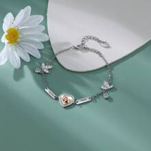 Hartvormige armbanden, gepersonaliseerde foto en naam, cadeaus voor familie/koppels/vrienden