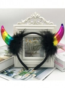 Bentiță - Bentiță de păr cu coarne de diavol roșu, accesorii de vrăjitoare, diavol, bentiță de păr, bentițe cu cercei