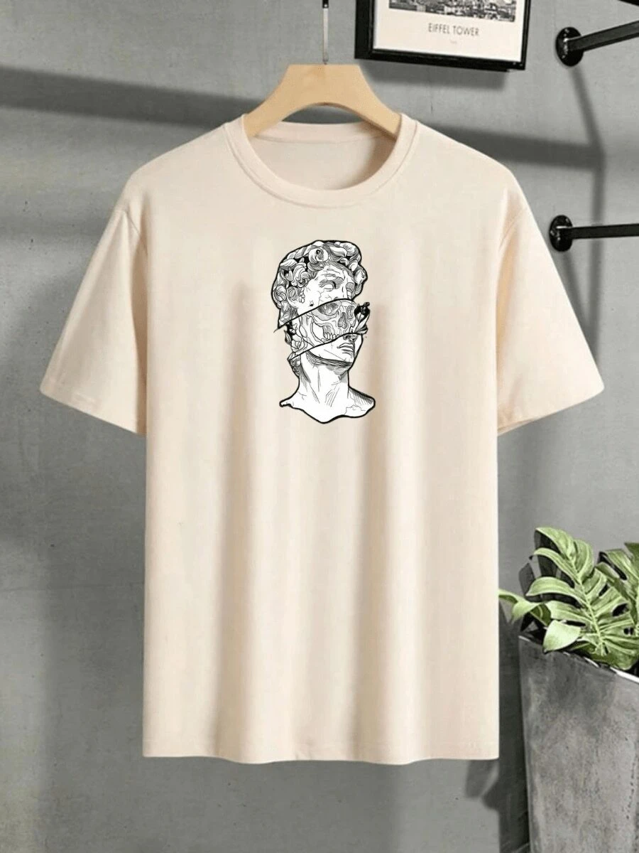 Cesar Cranio Men's T-Shirt 100% Cotton Launch - 米色 - 查看 1