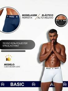 Kit 5 Basic Wear Quality Plain Boxer Briefs - 彩色 - 查看 7