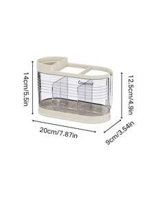 1pc Cream-Color Cosmetic Brush Holder Makeup Organizer Desk Storage - Multicolor - View 3