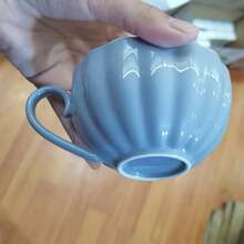 高端精致设计小众欧式陶瓷茶杯碟套装，下午茶家用茶具 - 紫色 - 查看 4