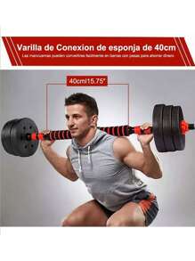 Mancuernas Pesas Barra Recta Ejercicio Kit Ajustables 15kg