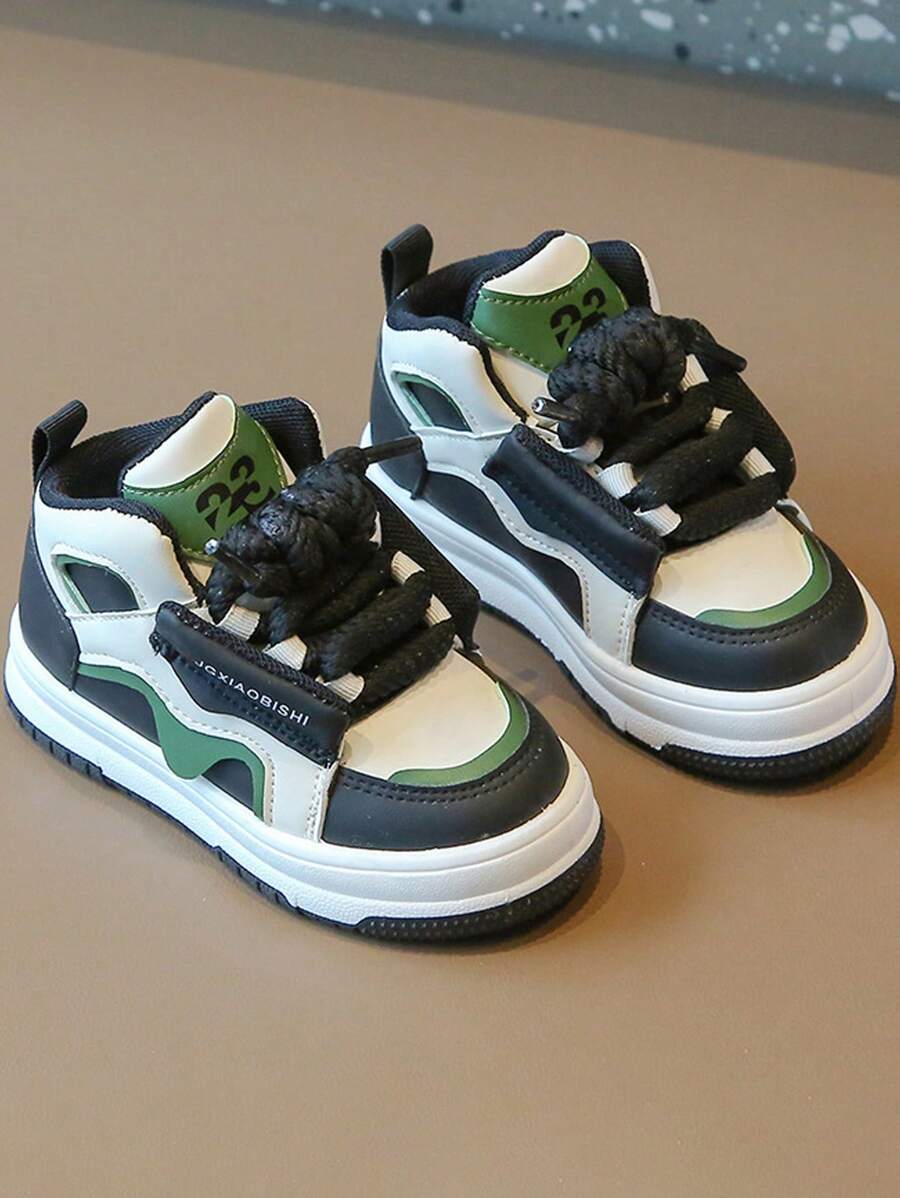 zapatos deportivos de los niños 2025 primavera y otoño de los niños casuales zapatos de tabla de las niñas de gama alta zapatos de pan dopamina bebé papá zapatos - Negro - Ver 1