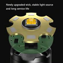 Super Bright White Laser LED Flashlight Rechargeable Zoomable Torch Camping Lamp - Black - View 5