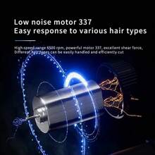 Kemei 科美 KM-2288 专业理发器，防滑机身，电动剪刀，低频降噪，LCD 数字显示理发器，专业男士理发器，USB 可充电 1200mAh 锂电池，无线专业理发器，使用舒适不伤皮肤，配有限位梳和 USB 充电线，耐用高效的电池 - 黑色 - 查看 3