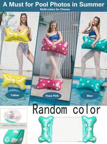 時令玩具充氣水吊床、睡墊、水上躺椅和漂浮睡枕，適用於泳池或沙灘-可折疊便攜-手動充氣泵裝置-1入隨機顏色 - 彩色 - 查看 8