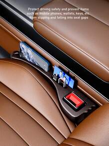 2pcs Car Seat Gap Filler, Carseat Side Organizer Pocket Storage Box, Prevents Gap Leak And Protects Seat Crevices