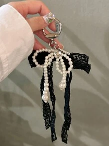 可爱时尚芭蕾舞鞋蕾丝蝴蝶结手机链吊坠适用于 通用配件美观钥匙扣装饰礼物送给母亲、家人、朋友、生日、节日手机饰品 - 芭蕾鞋蝴蝶結吊墜 - 查看 6