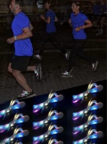 8th Generation LED Colorful Shoelaces, Fashionable Nylon Braided Luminous Laces For Casual, Party, Birthday, Stage Decoration - Multicolor - View 3