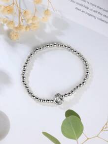 Tsnamer 1 件泡泡串珠字母银手链 26 个字母 A-Z 个性化名字女士精致字母充气名字个性化珠宝礼物 - 手鍊 - 查看 12