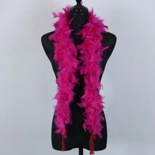 1pc Turkey Chandelle Feather Boa For Women Costume Dress Up Accessory Carnival Party Dancing Holiday Christmas Tree Bachelorette Decors Crafting DIY Wedding Centerpieces Concert Pet And Home Decoration - Feather Boa - View 15