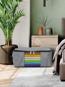 1pc, Túi đựng chăn, Chống thấm nước và chống ẩm, Túi đựng chăn dung tích lớn, Túi vải Oxford dày đựng quần áo di chuyển và sắp xếp, Túi đựng quần áo quần chăn phòng ngủ có thể gấp lại, Tủ đựng đồ, Bộ sắp xếp đồ đạc - Không bắt buộc - Xem 5