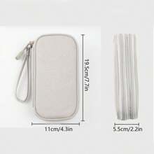 1Pc Simple Data Cable Organizer Bag Charging Cable Organizer Bag Digital Organizer Bag Double Layer Travel Organizer Bag For Office Back To School