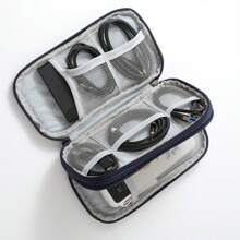 1Pc Simple Data Cable Organizer Bag Charging Cable Organizer Bag Digital Organizer Bag Double Layer Travel Organizer Bag For Office Back To School