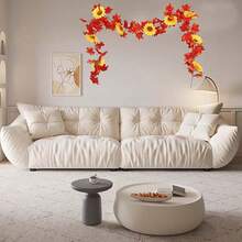 1 Nhân Tạo Lá Phong Dây Leo Treo Tường, Lễ Tạ Ơn Thu Hoạch Trang Trí Cho Ô Cửa, Tiệc, Sân Vườn, DIY Lắp Ráp Yêu Cầu - 1 chiếc lá phong đỏ bí ngô hướng dương - Xem 1