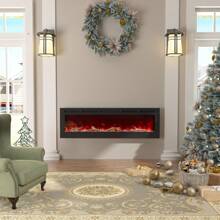 MONDAWE 4780 BTU Wall-Mounted/Built-In Electric Fireplace Insert With Double Overheat Protection & Remote Control - Black-60Inch - View 4