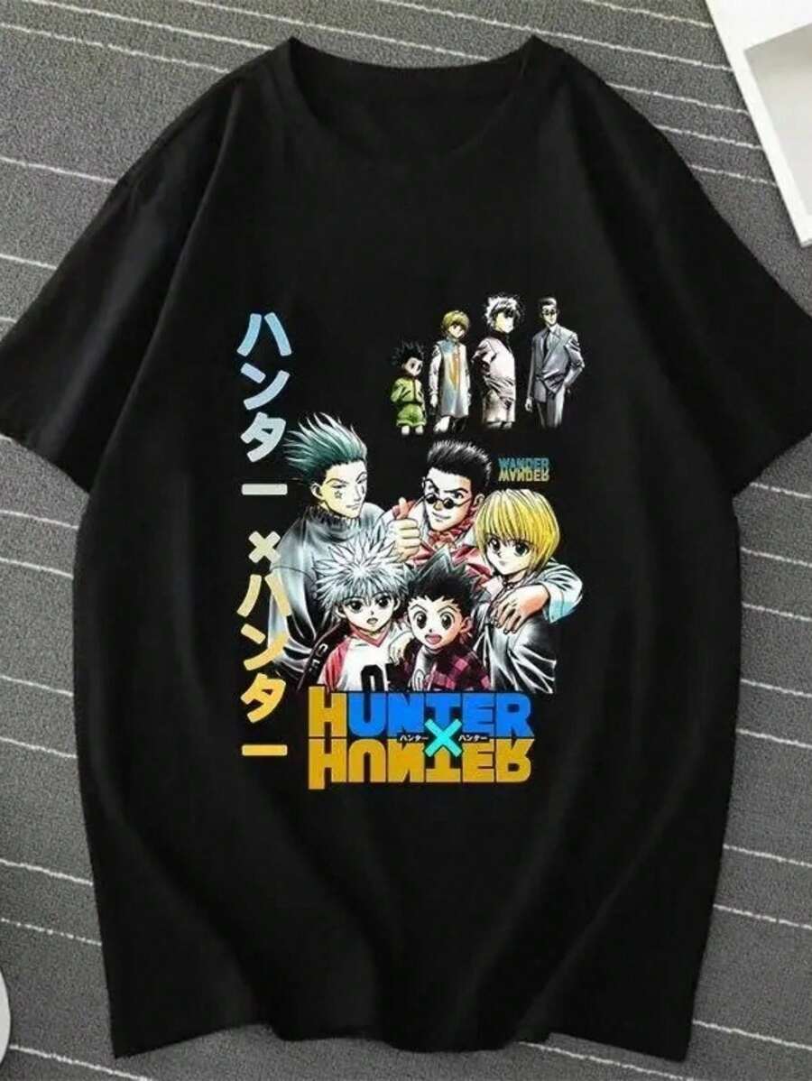 Anime Hunter X T-Shirt Unisex 100% Cotton Streetwear Launch Shipping Various Colors!! - màu đen - Xem 1