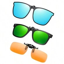 3 副女士偏光夹式眼镜，大镜框翻转夹适合处方眼镜，适合徒步旅行、驾驶 - 彩色 - 查看 20