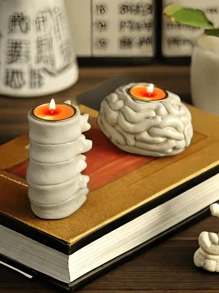 1PC Heart, Spine, Brain, Candlestick Ornament, High End, Retro Ornament, Heart Horror, Decorative Supplies, Props Suitable For Festival Matching Scenes, Home Decoration Ornament Ornament Decor,Home Decor
